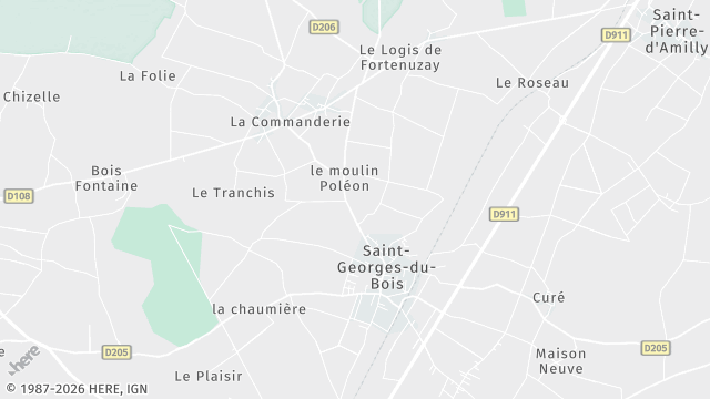 Carte de la zone d'intervention à Saint-Georges-du-Bois