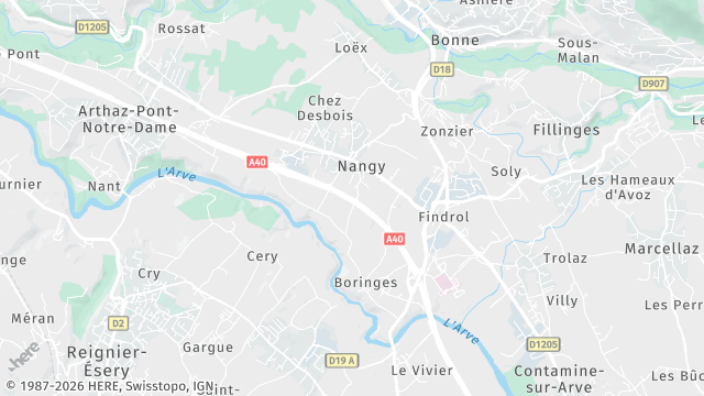 Carte de la zone d'intervention à Nangy