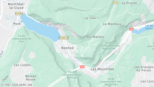 Carte de la zone d'intervention à Nantua
