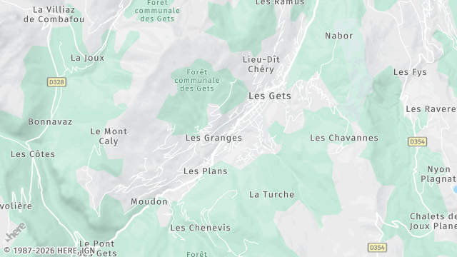 Carte de la zone d'intervention à Les Gets