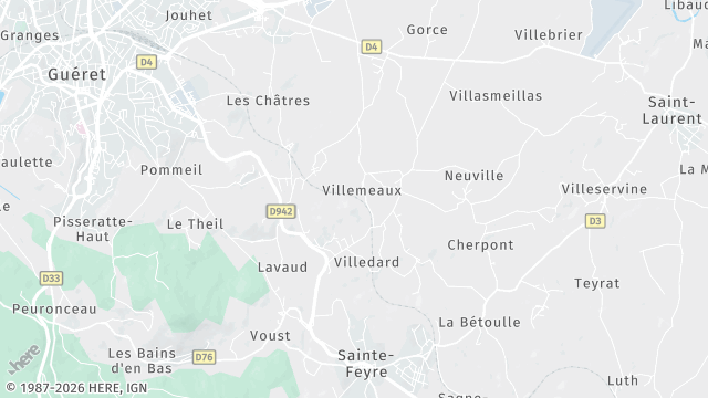 Carte de la zone d'intervention à Sainte-Feyre