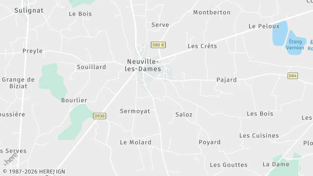 Carte de la zone d'intervention à Neuville-les-Dames