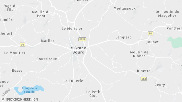 Carte de la zone d'intervention à Le Grand-Bourg