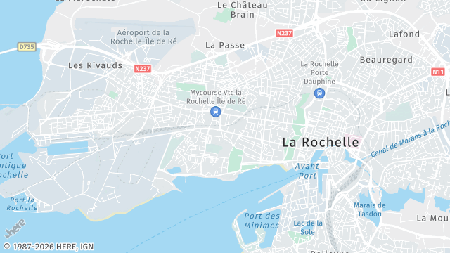 Carte de la zone d'intervention à La Rochelle