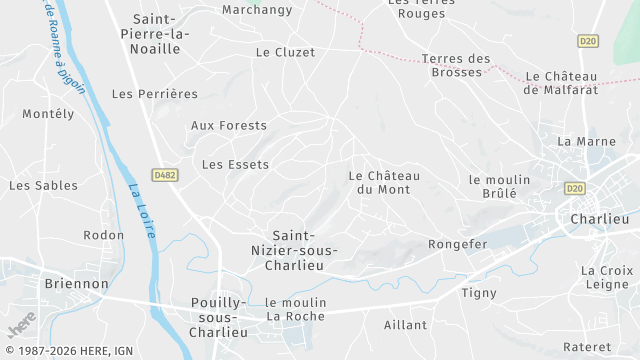 Carte de la zone d'intervention à Saint-Nizier-sous-Charlieu