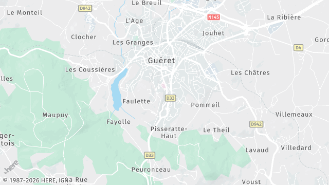 Carte de la zone d'intervention à Guéret