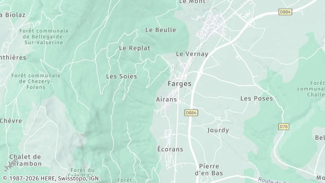 Carte de la zone d'intervention à Farges