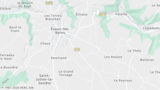 Carte de la zone d'intervention à Évaux-les-Bains