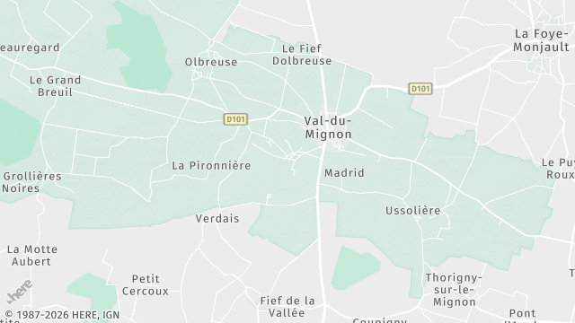 Carte de la zone d'intervention à Val-du-Mignon