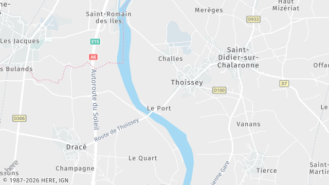 Carte de la zone d'intervention à Thoissey