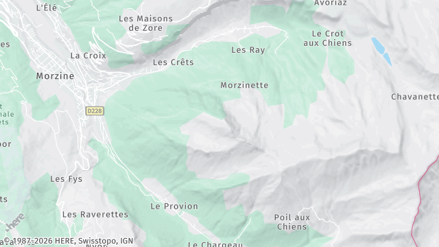 Carte de la zone d'intervention à Morzine