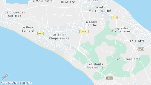 Carte de la zone d'intervention à Le Bois-Plage-en-Ré
