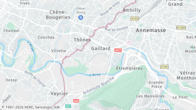 Carte de la zone d'intervention à Gaillard