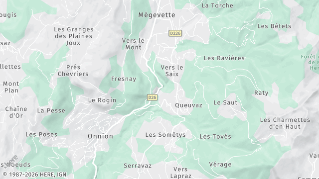 Carte de la zone d'intervention à Onnion