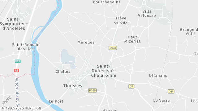 Carte de la zone d'intervention à Saint-Didier-sur-Chalaronne