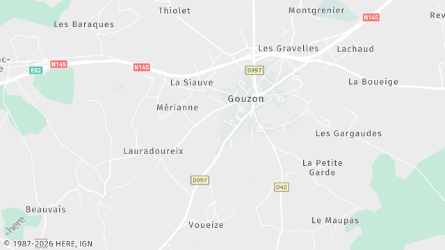 Carte de la zone d'intervention à Gouzon