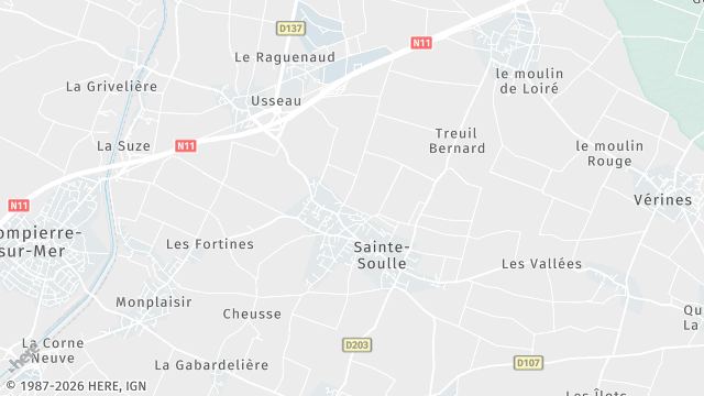 Carte de la zone d'intervention à Sainte-Soulle