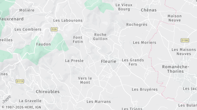 Carte de la zone d'intervention à Fleurie