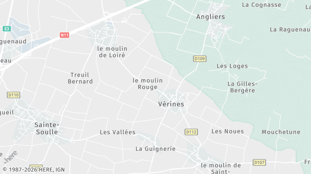 Carte de la zone d'intervention à Vérines