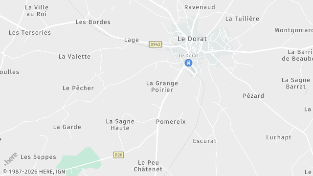 Carte de la zone d'intervention à Le Dorat