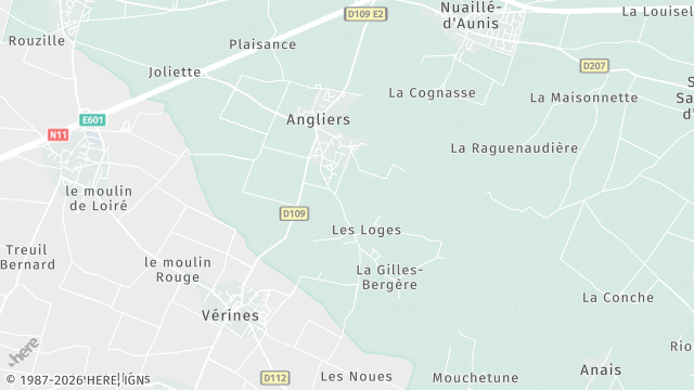 Carte de la zone d'intervention à Angliers