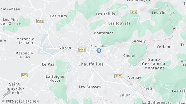 Carte de la zone d'intervention à Chauffailles