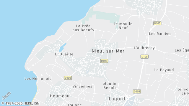 Carte de la zone d'intervention à Nieul-sur-Mer