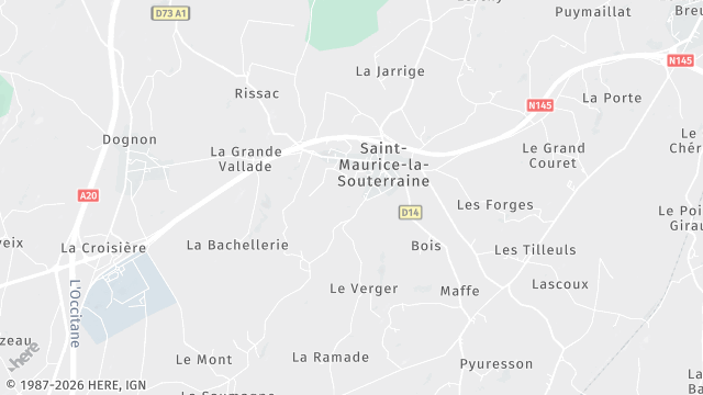 Carte de la zone d'intervention à Saint-Maurice-la-Souterraine