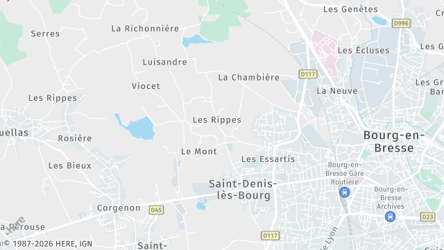 Carte de la zone d'intervention à Saint-Denis-lès-Bourg