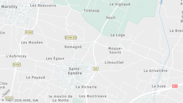 Carte de la zone d'intervention à Saint-Xandre