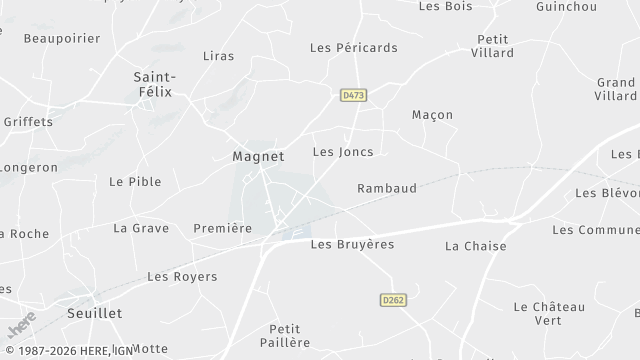 Carte de la zone d'intervention à Magnet