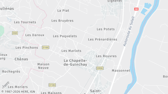 Carte de la zone d'intervention à La Chapelle-de-Guinchay