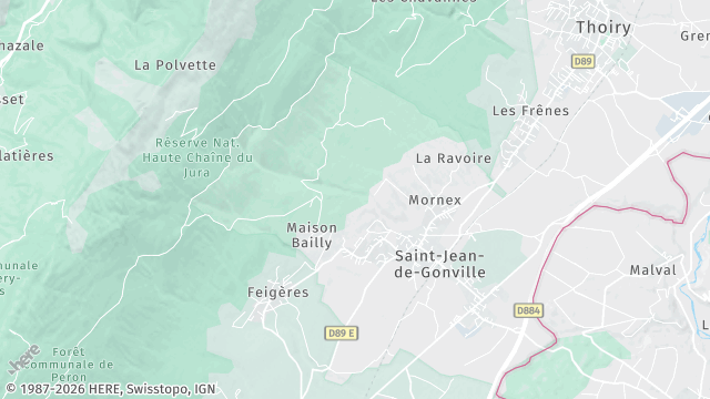 Carte de la zone d'intervention à Saint-Jean-de-Gonville