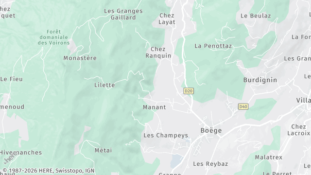 Carte de la zone d'intervention à Boëge