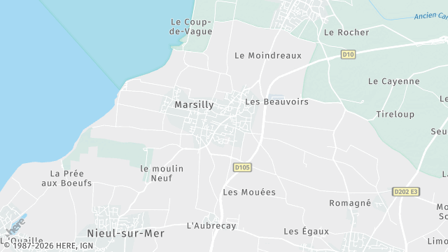 Carte de la zone d'intervention à Marsilly