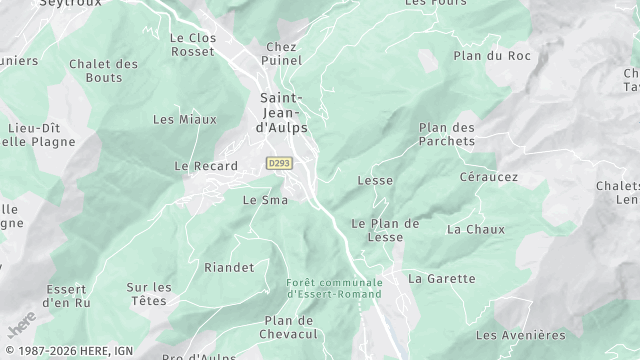 Carte de la zone d'intervention à Saint-Jean-d'Aulps