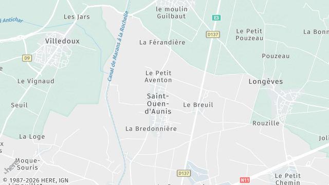 Carte de la zone d'intervention à Saint-Ouen-d'Aunis
