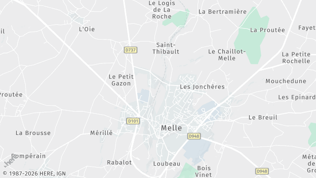 Carte de la zone d'intervention à Melle