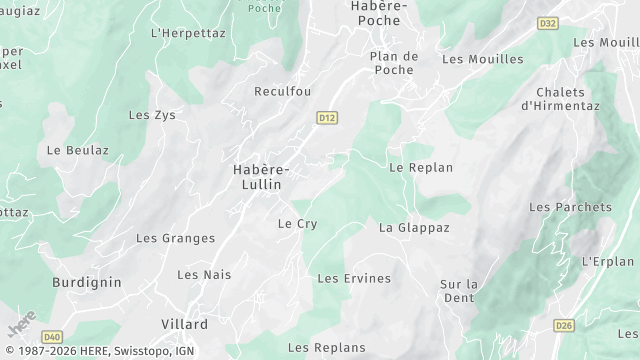 Carte de la zone d'intervention à Habère-Lullin
