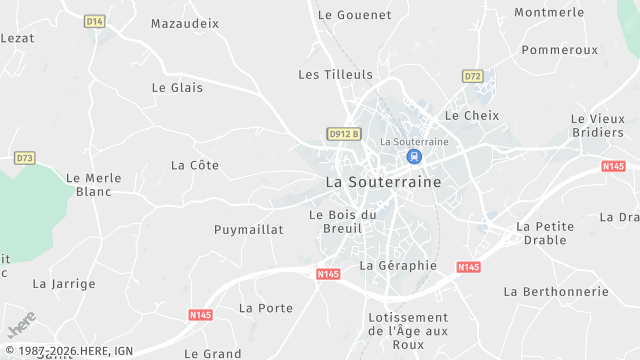 Carte de la zone d'intervention à La Souterraine