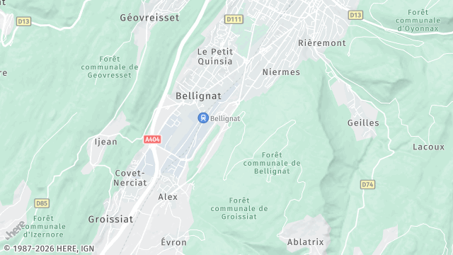 Carte de la zone d'intervention à Bellignat