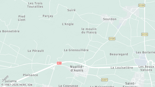 Carte de la zone d'intervention à Nuaillé-d'Aunis