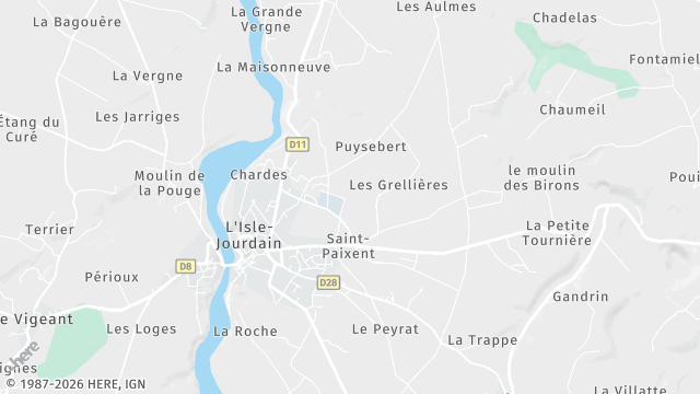 Carte de la zone d'intervention à L'Isle-Jourdain