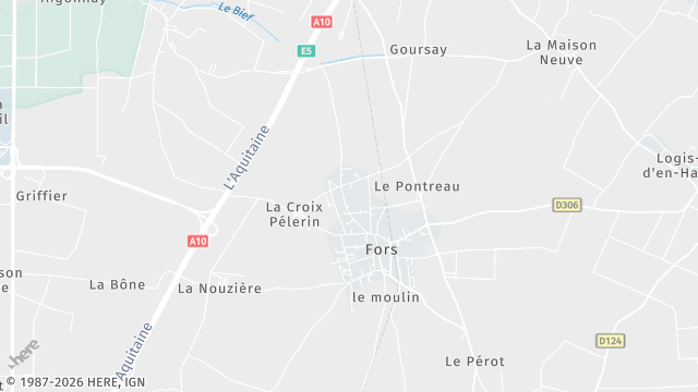 Carte de la zone d'intervention à Fors