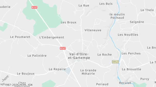 Carte de la zone d'intervention à Val-d'Oire-et-Gartempe