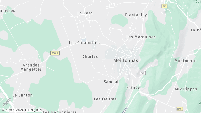 Carte de la zone d'intervention à Meillonnas