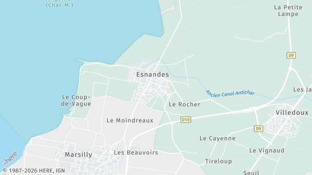 Carte de la zone d'intervention à Esnandes