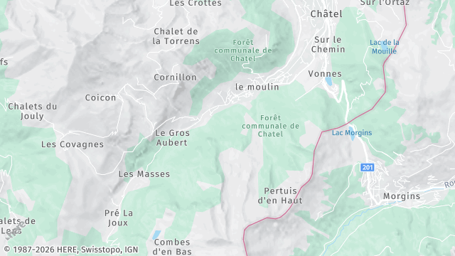 Carte de la zone d'intervention à Châtel