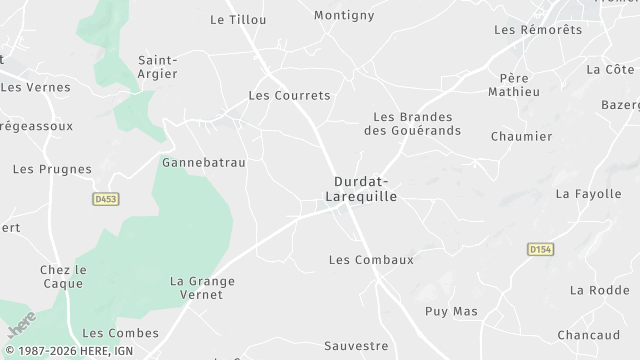 Carte de la zone d'intervention à Durdat-Larequille