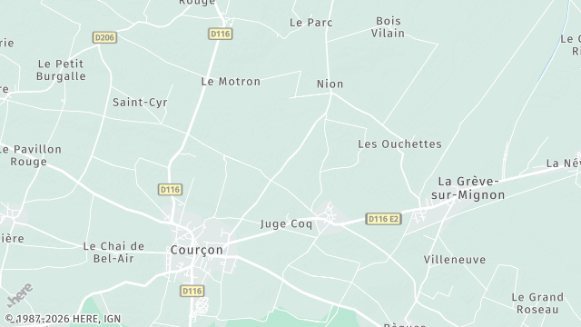 Carte de la zone d'intervention à Courçon